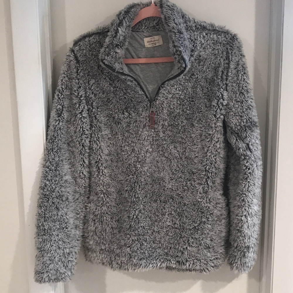 Weatherproof Vintage Women’s gray 1/4 zip cozy fleece jacket size M